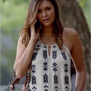 Free People Blue and White Arrow Tank Top